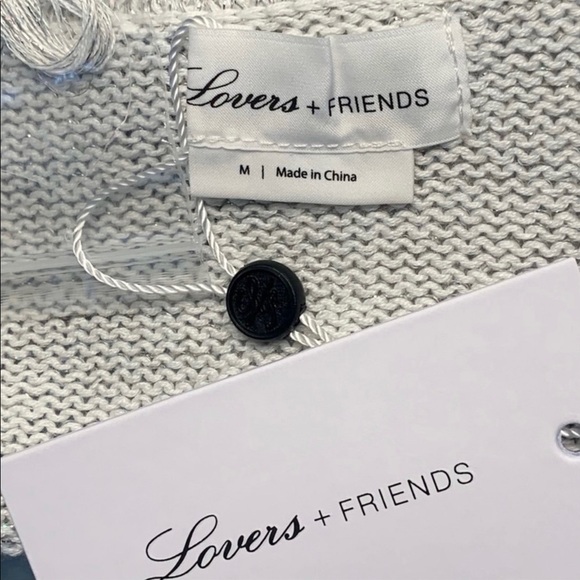 💋NWT Lovers + friends silver metallic halter bikini swim top - Picture 13 of 13